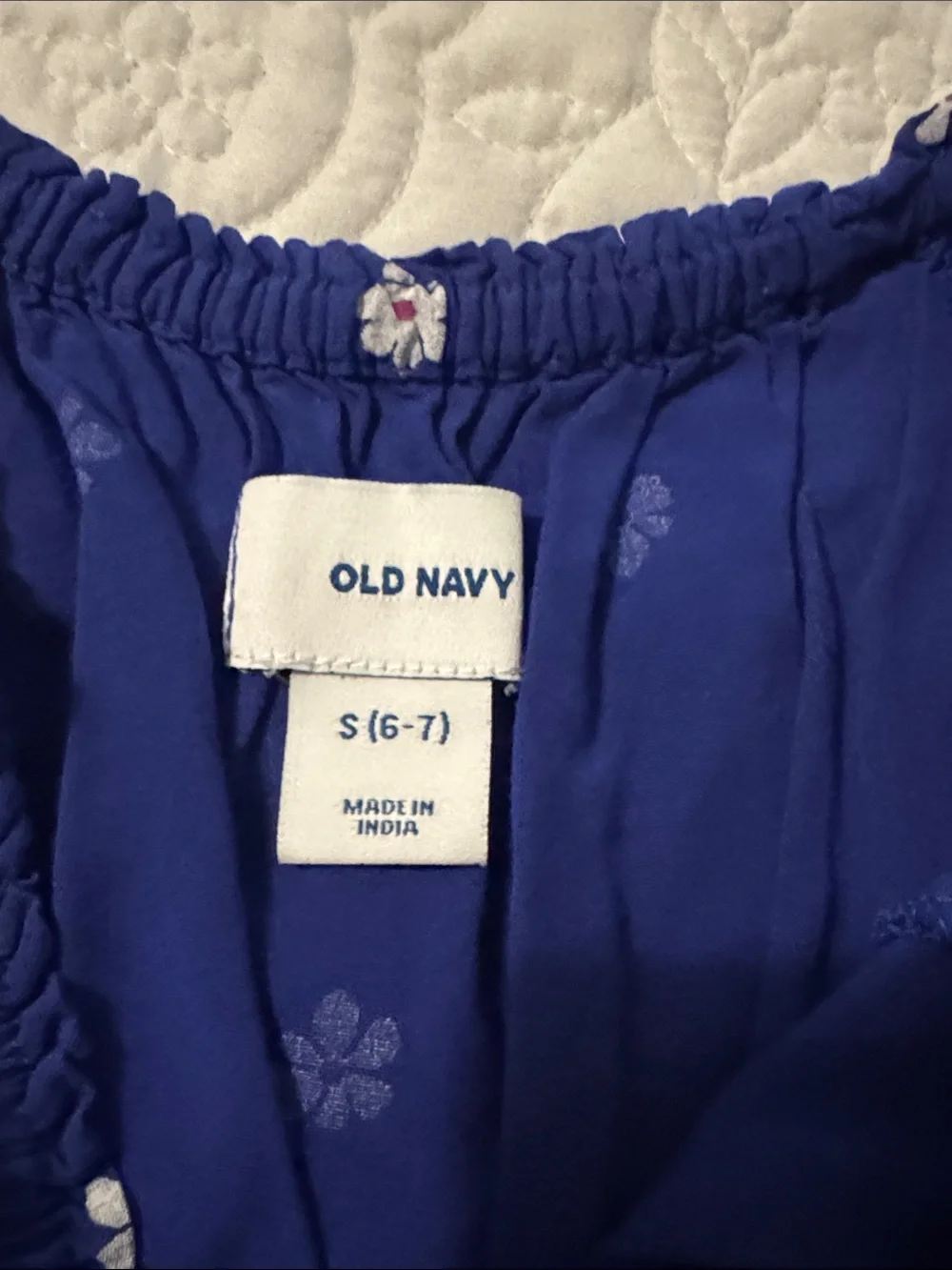 Old Navy Royal Blue Floral Short Sleeve Romper